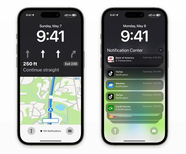 金平苹果维修服务分享iOS17锁屏地图导航半屏显示长什么样 